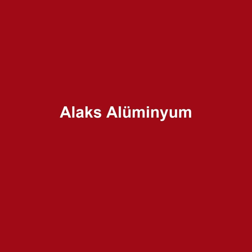 Aluminum Accessory Manufacturing — Alaks Alüminyum