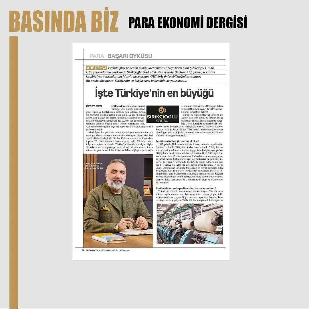 Yarn Manufacturing — Şirikçioğlu Mensucat Kayseri