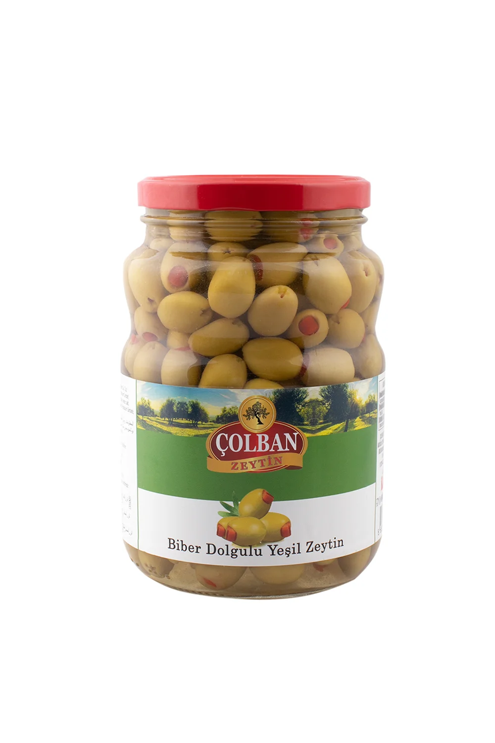 Biber Dolgulu Yeşil Zeytin — Çolban Zeytincilik