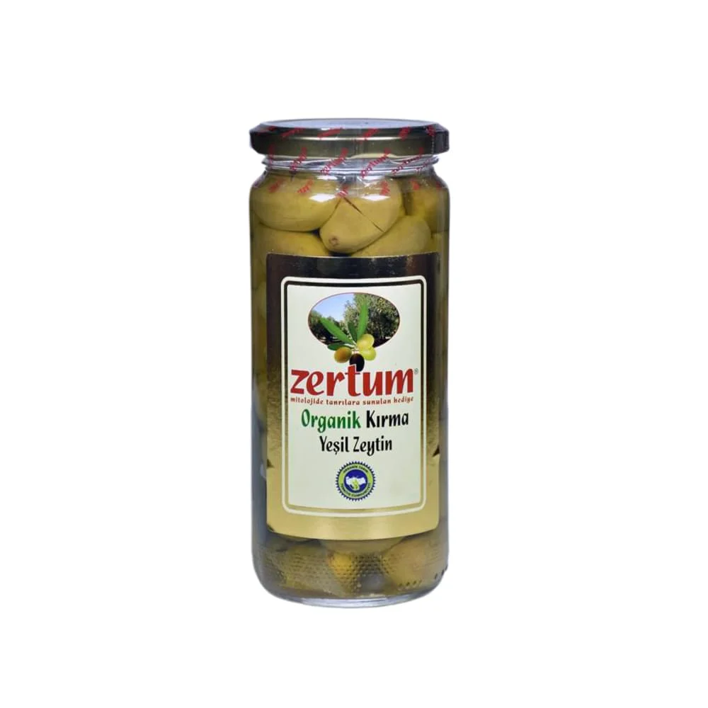 Organic Cracked Green Olives 475 g — Zertum Doğal Zeytin San. Ltd. Şti.