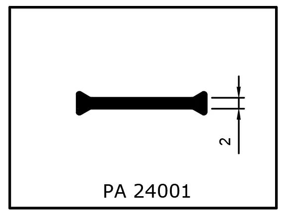 PA24001 24 mm Thermal Insulation Barrier — Profilsa Plastik Sanayi ve Ticaret A.Ş.