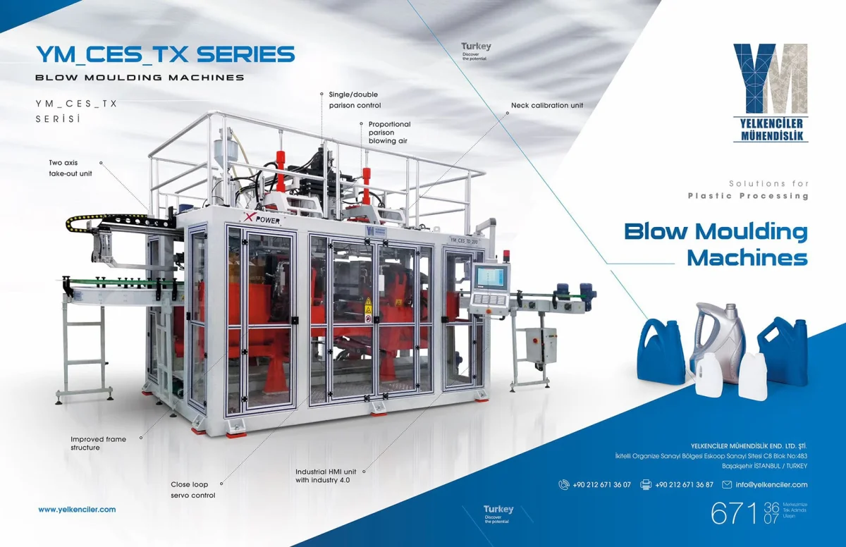 EBM YM_CES_TX/CX Extrusion Blow Moulding — Yelkenciler Mühendislik Endüstri Ltd. Şti.