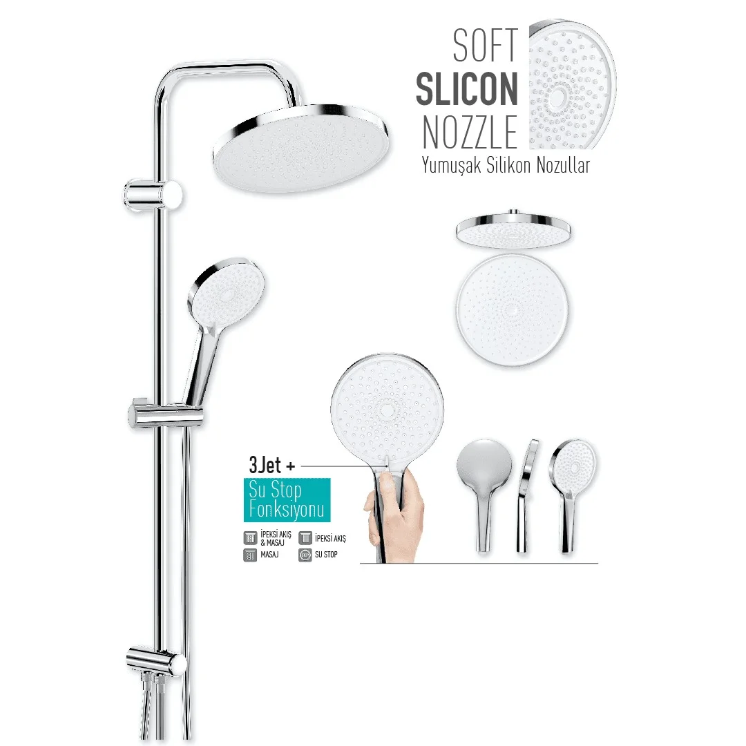 QUEEN MARY DS-1900 Rain Shower Set — Duschal Plastik