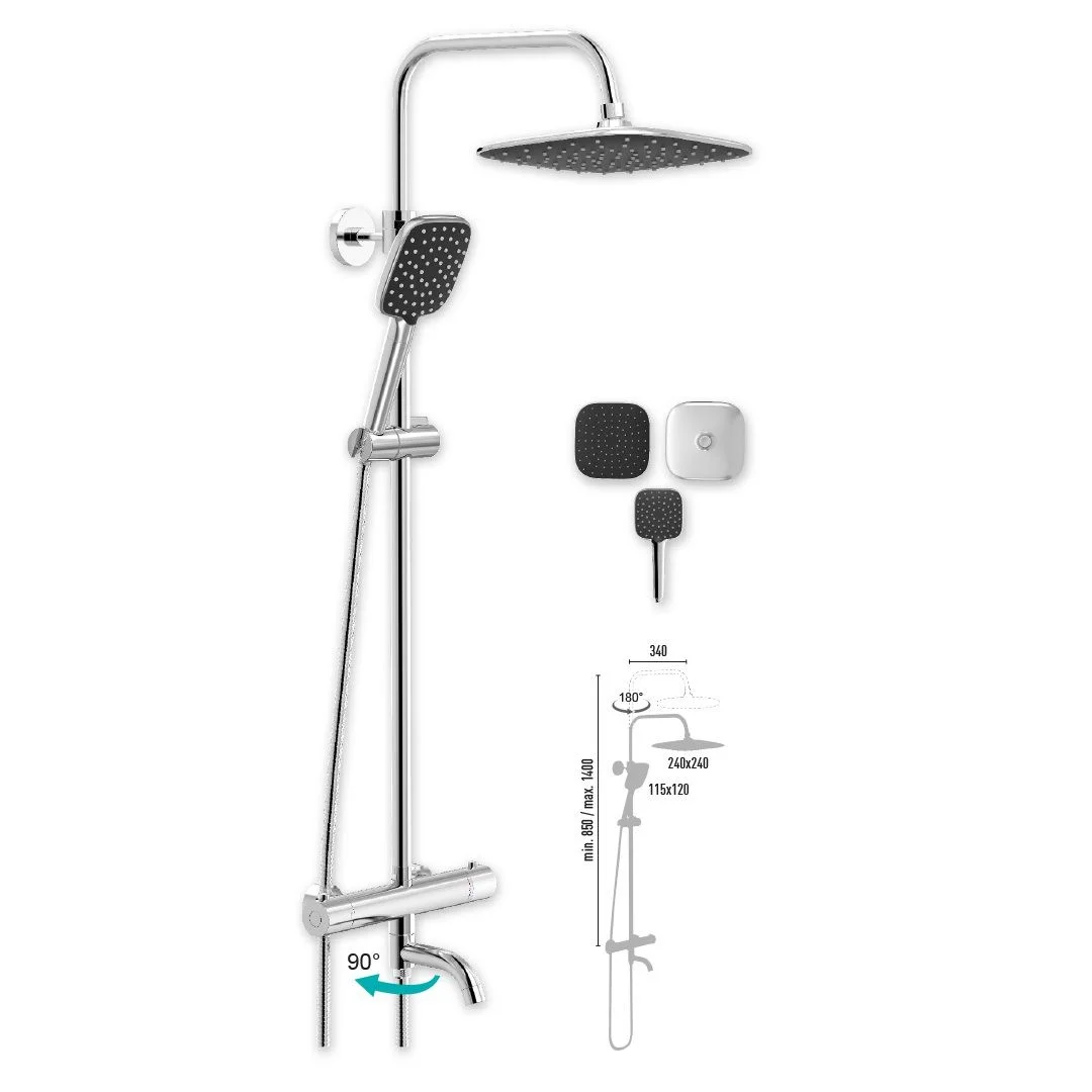 ATLAS SPACE-S DS-5865 Thermostatic Shower Set — Duschal Plastik
