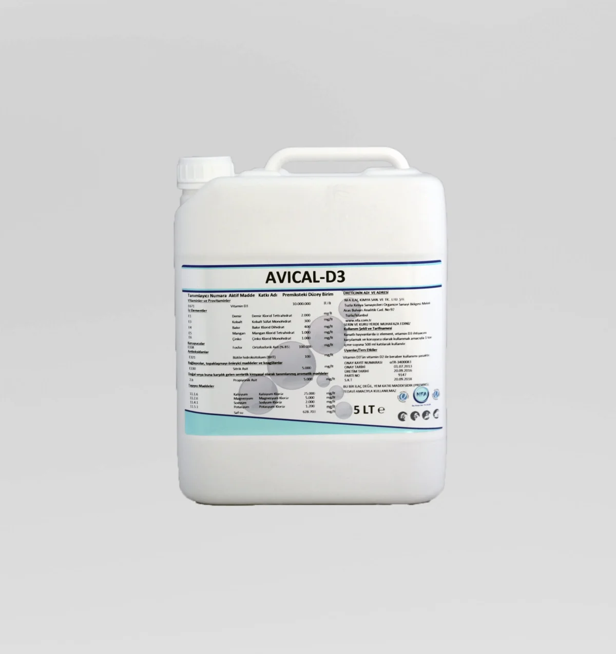 AVICAL-D3 Liquid Feed Additive — NFA İlaç Kimya San. ve Tic. Ltd. Şti.