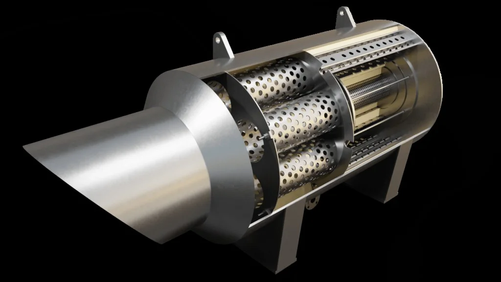 Double-Stage Engine Exhaust Silencer — Ergil Grup İnş. Mak. İml. İth. İhr. San. ve Tic. A.Ş.
