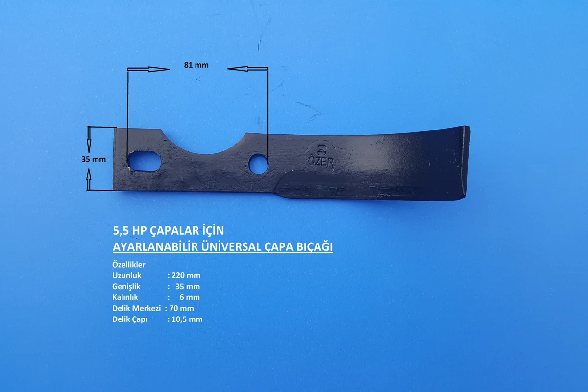 Universal Tiller Blade 5.5 HP — Özer Sıcak Dövme