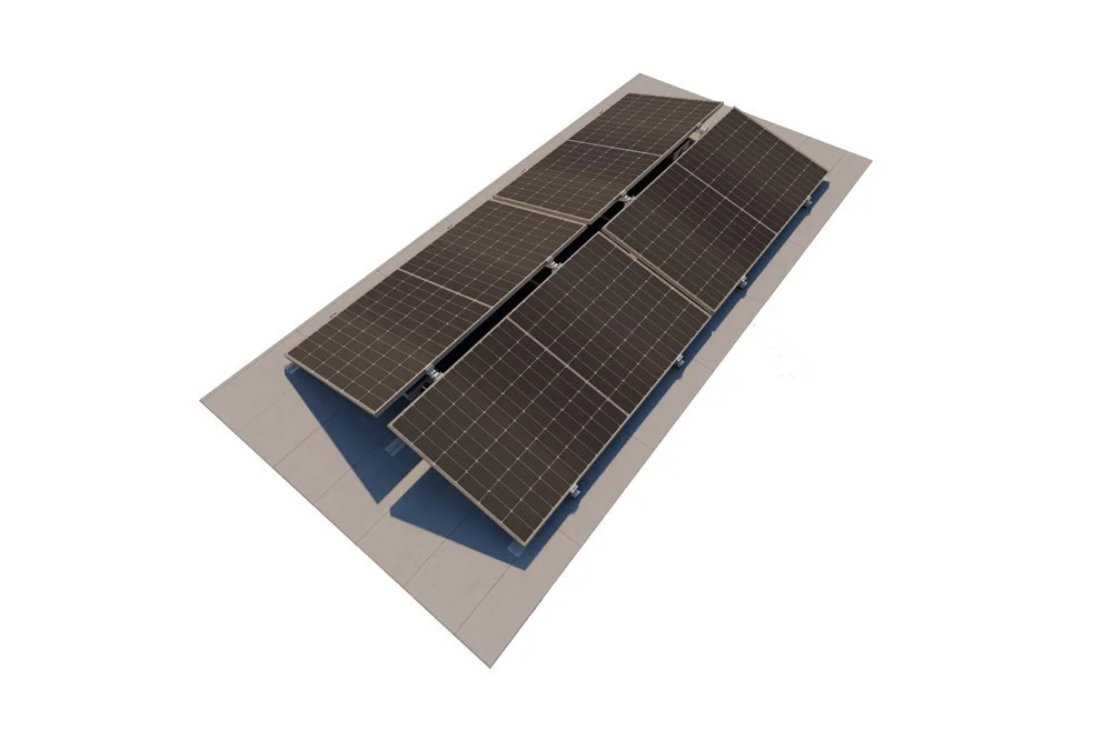 West-East Side Mounting System on Flat Roof — Alkor Solar Sistemleri