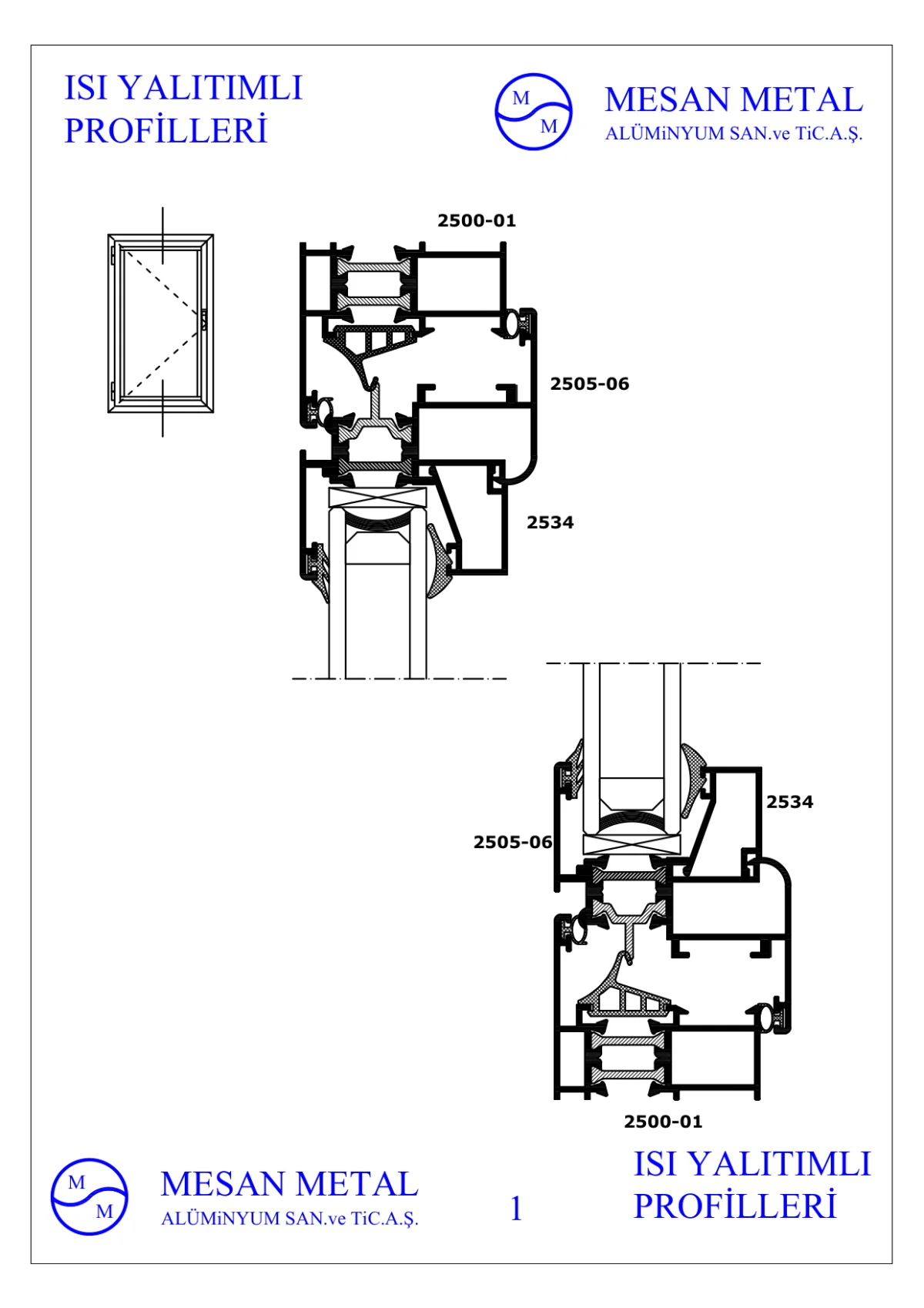 Thermally Insulated Aluminium Window Profiles — Mesan Metal Alüminyum San. ve Tic. A.Ş.