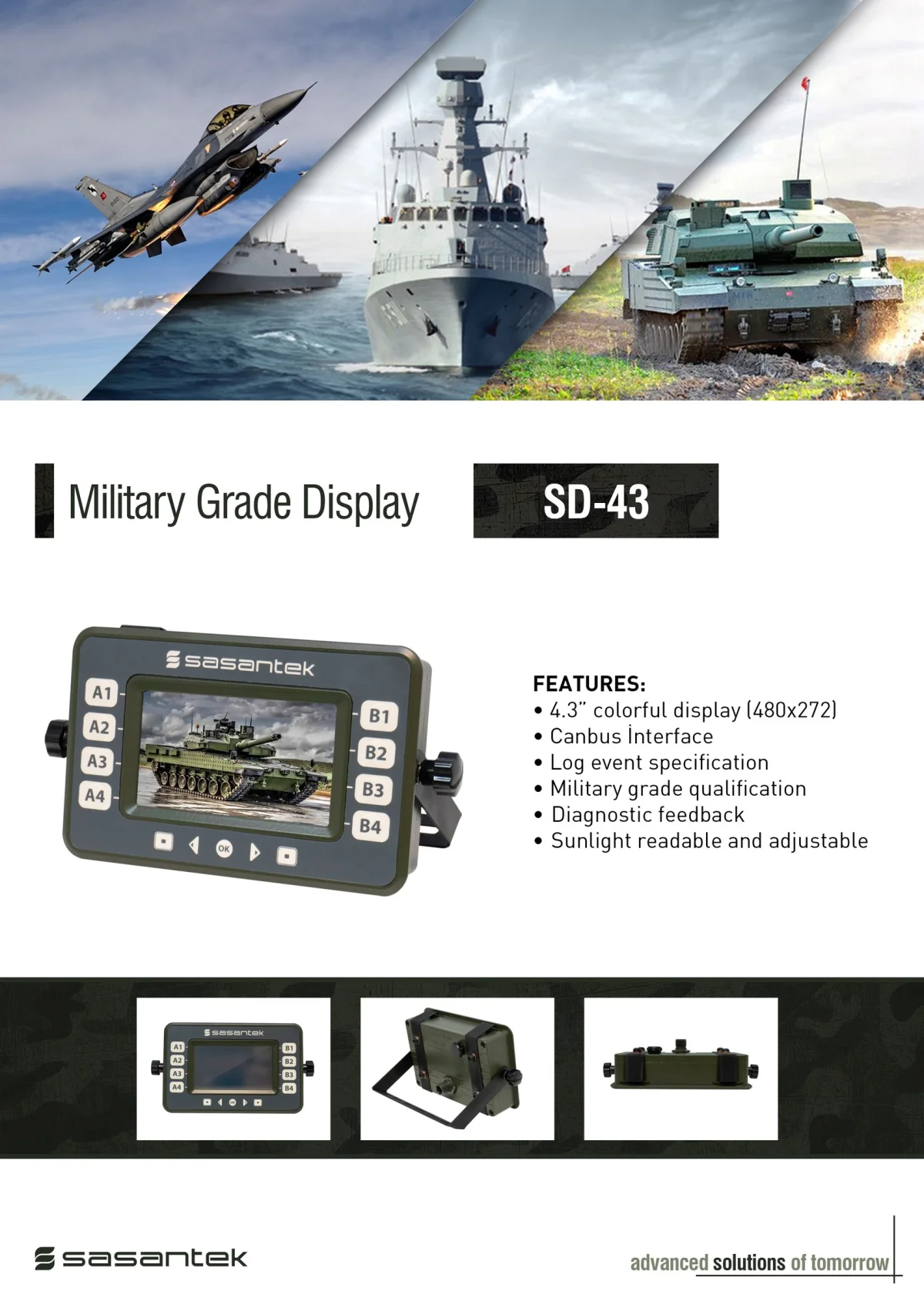 Military Grade Display — Sasantek (türkoş Elektronik Yazılım Mühendislik San. ve Tic. Ltd. Şti.)