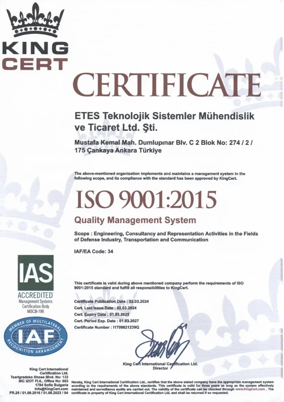Etes Teknolojik Sistemler Mühendislik ve Ticaret Ltd. Şti.