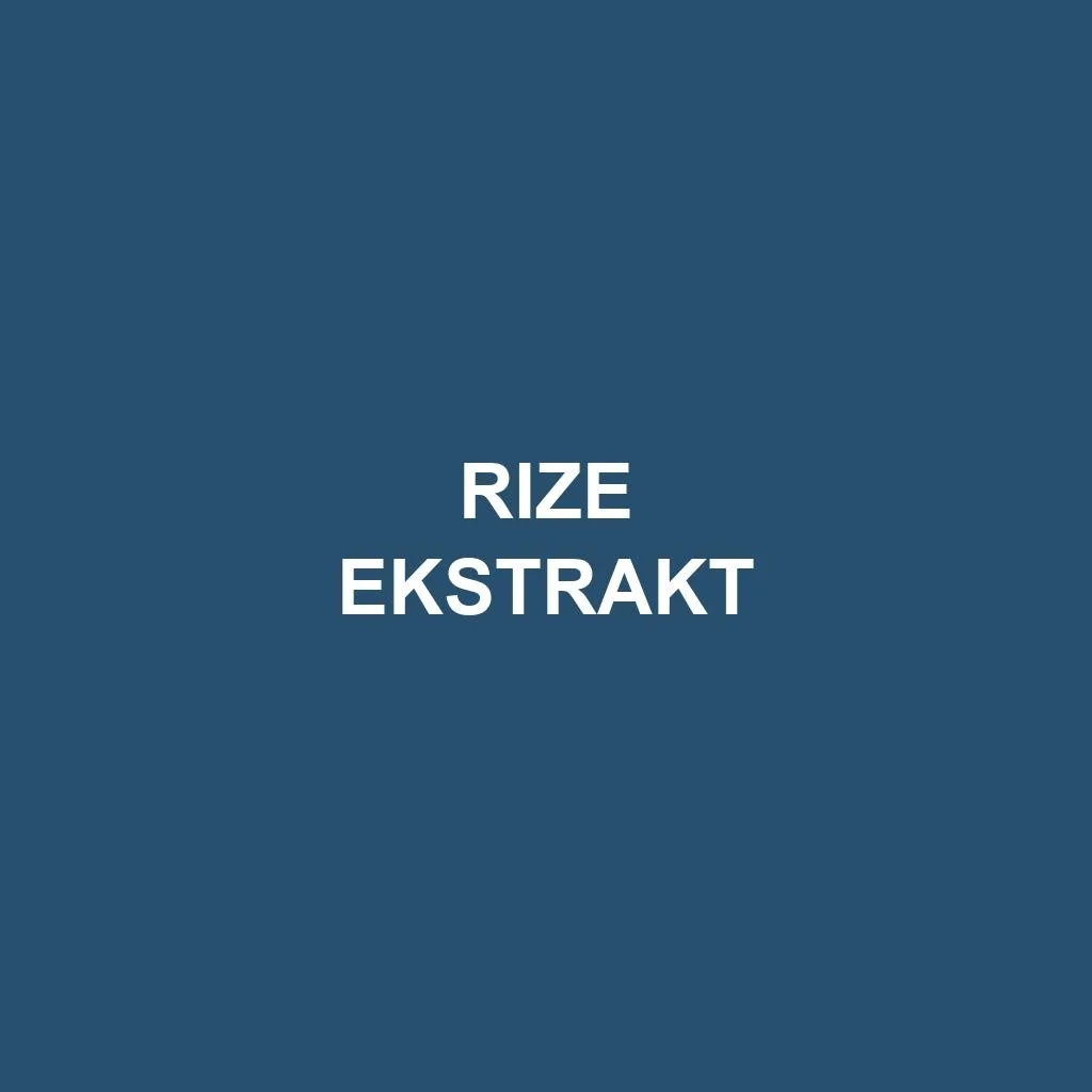 Rize Ekstrakt Üretim