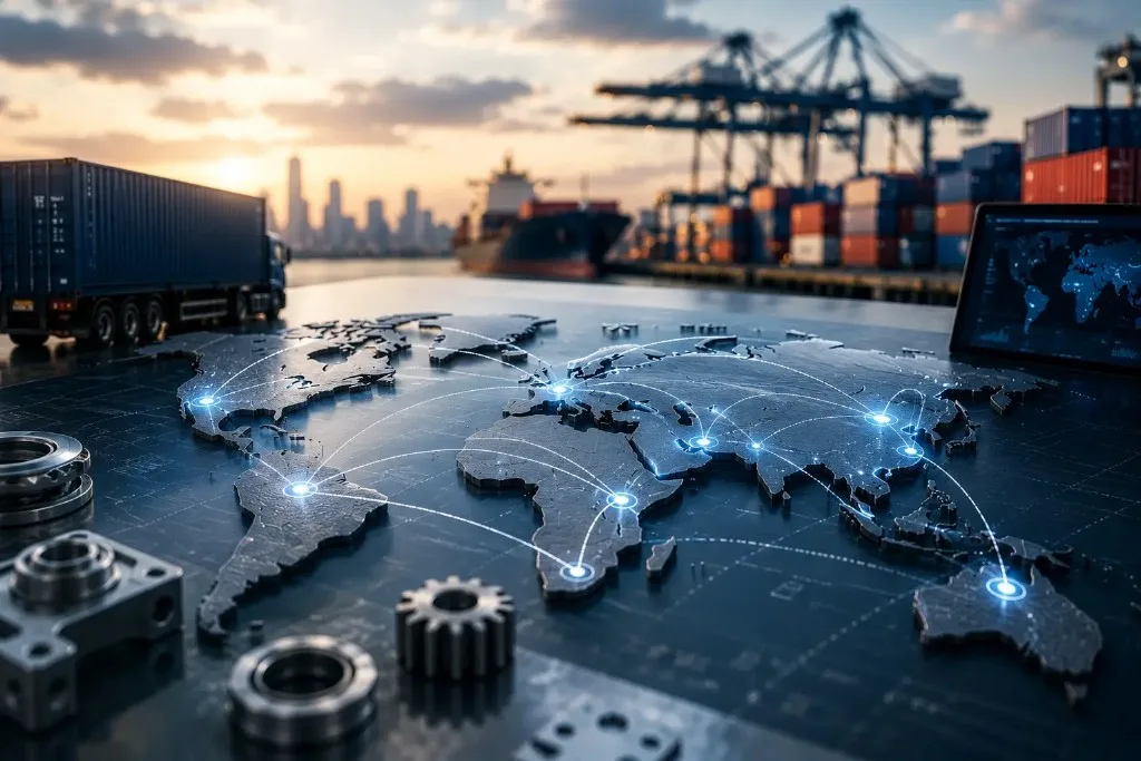 Port terminal loading export containers