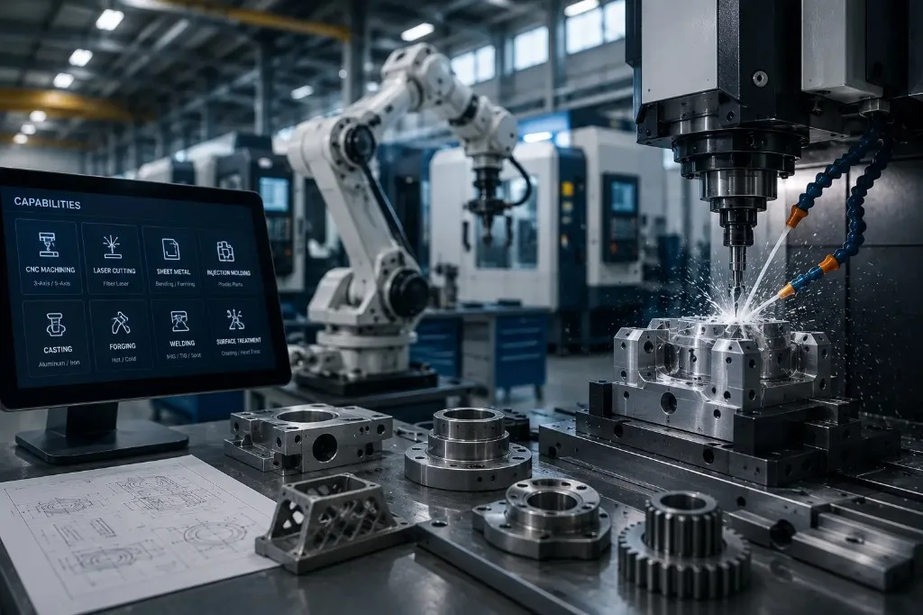 Industrial robot arms on a robotic production line